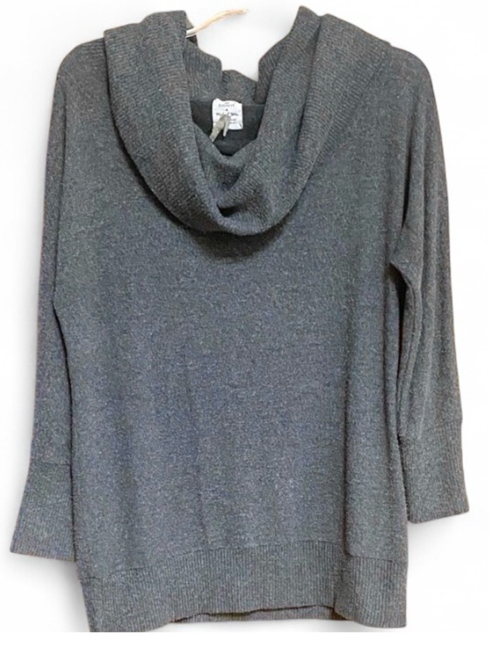 Michael Stars Ever Eve Gray Cowl Neck Sweater Large Cozy Ribbed Top